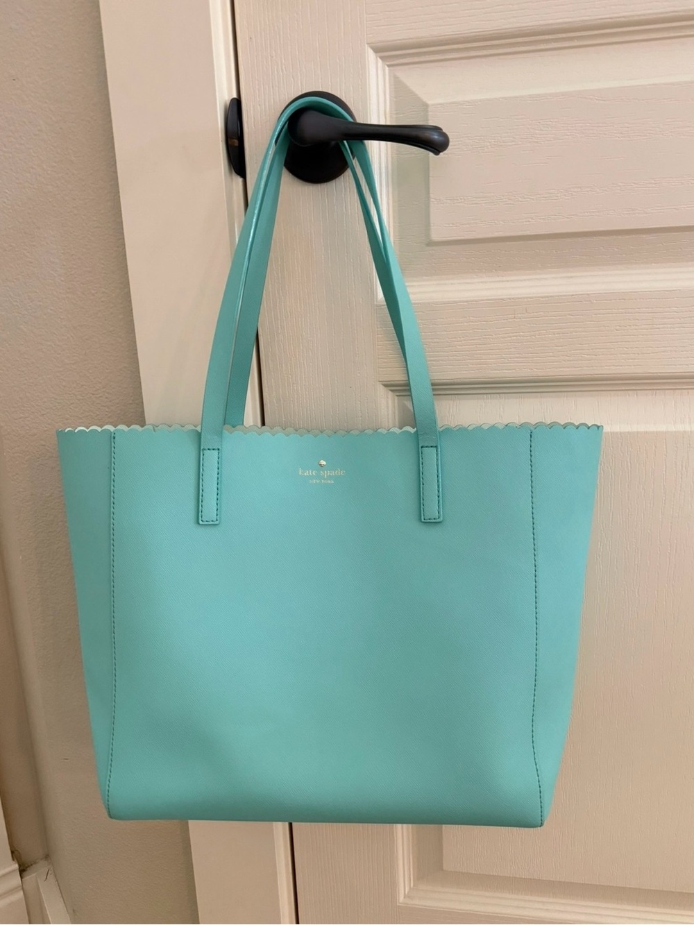 Kate Spade Scalloped Tote Bag - Tiffany blue aqua teal